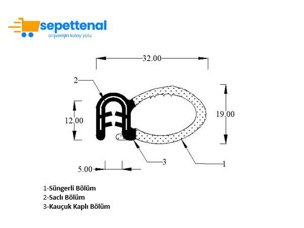 Kapı Lastiği Yandan (Büyük) 